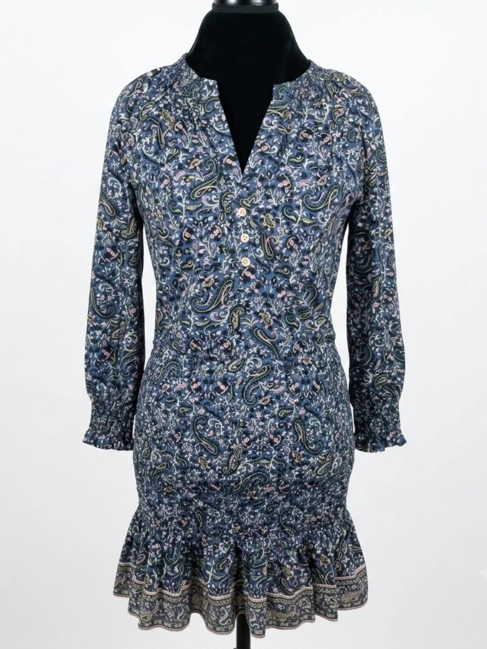 Veronica Beard Paisley Print Smocked Mini Dress Size 6 EUC - Picture 1 of 11